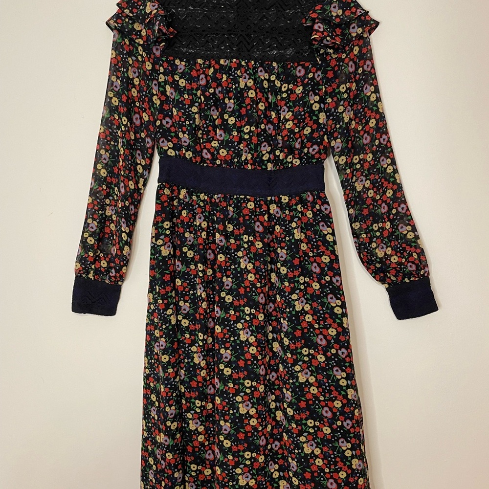 ModCloth Floral Long Sleeve Dress